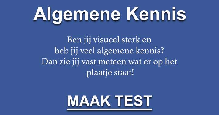 Ben jij visueel sterk en heb jij veel algemene kennis? Dan zie jij vast meteen wat er op het plaatje staat!